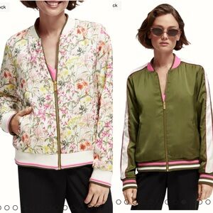 Scotch & Soda Printed Reversible Padded Bomber Jacket